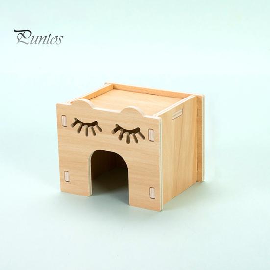 Hamster Platform Villa Double Layer Harmless Pet Toy Solid Wood Dwarf Hamsters House Climbing Play Hut Chews for Home