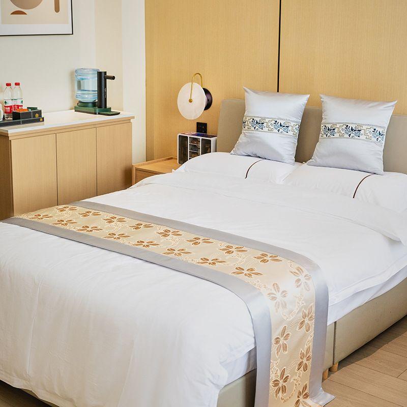 1 Stück Hotel Ferienwohnung Bettfahne Bettwäsche Leichter Luxus Einfarbig Bettende Handtuch Weich und Bequem Multifunktionales Staubdichtes Tuch Bettläufer