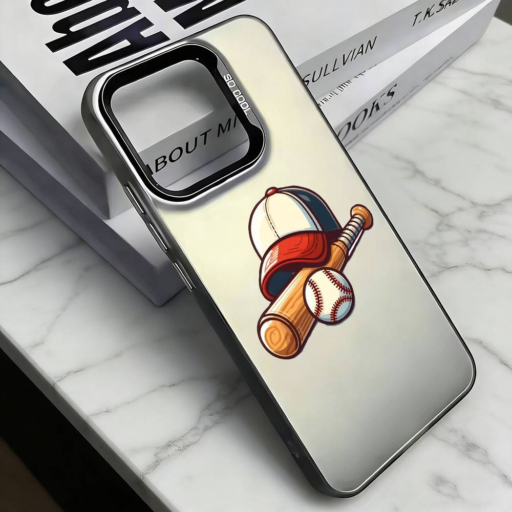 

Baseball Graffiti Painting Phone Case For iPhone 17,16,15,14,13,12,11 Plus,Pro Max,XS,Colorful Silver Phone case Funda Cover iPhone12