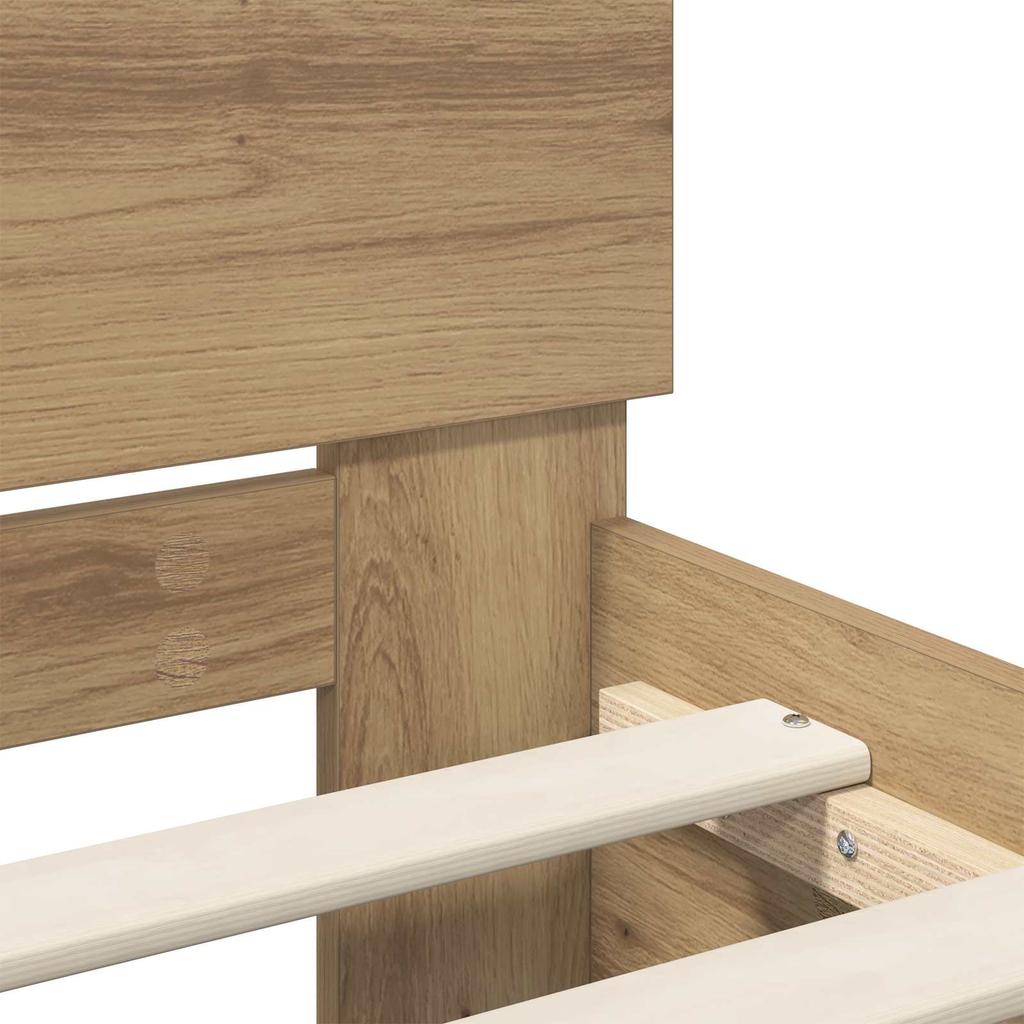 LED Bed Frame with Oak Artisan Finish 80 x 200 cm