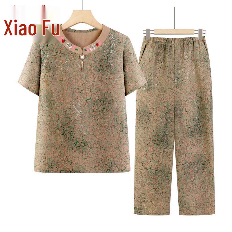 Xiaofu Mid-Aged Women s Summer Short-Sleeve Set XL