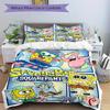 3pcs Handsome SpongeBob Quilt Cover Set (1 Quilt Cover + 2 Pillowcases Without Pillow Core), High-Definition Printing for Home and Dormitory.F020