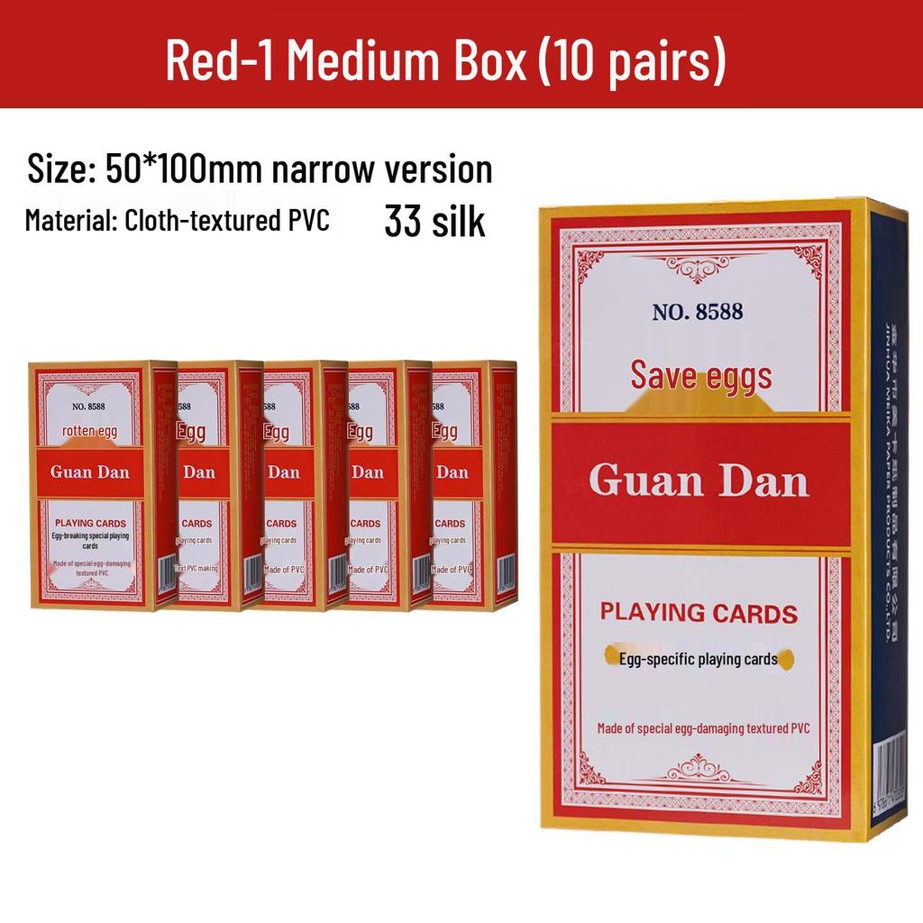 Guan Dan Premium Poker Playing Cards - Thickened, Hardened with High-End Linen Finish, Blue Core Paper, Full Case of 100 Decks.
