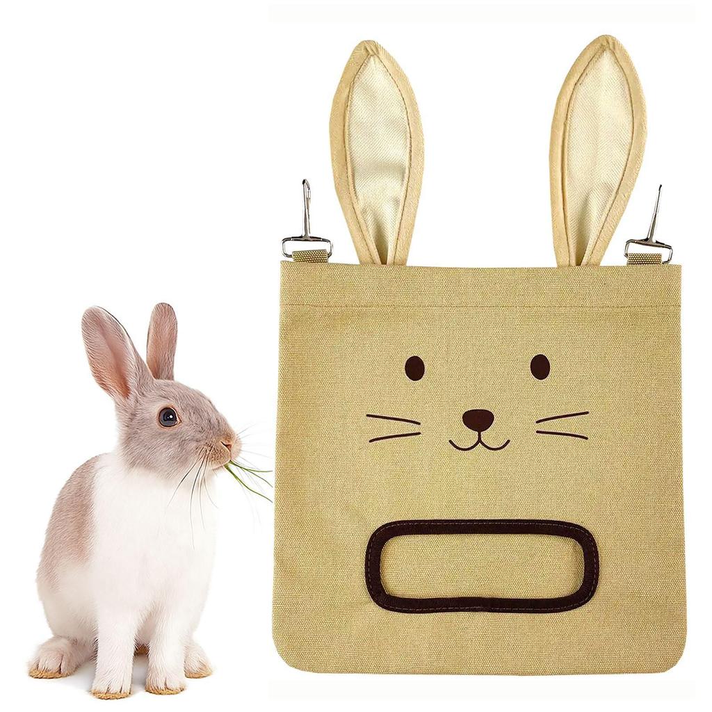 Rabbit-Shaped Hay Bag for Small Pets: Feeding Bag for Rabbits, Guinea Pigs & Hamsters