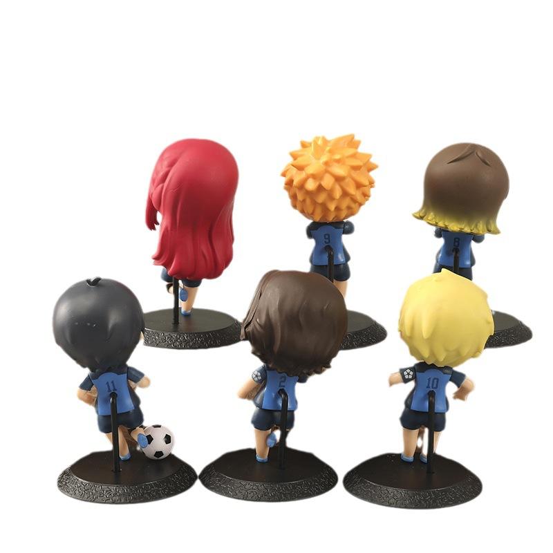 6Pcs/Set 10cm Anime Blue Lock Figure Look Up Isagi Yoichi Nagi Seishiro Action Figure Figurine Collection Model Doll Toys Gifts