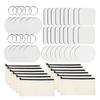 Conjunto de Necessaires Cosméticas com 144 Peças Estojos de Maquiagem para Sublimação com Porta-Copos Chaveiros Tapetes de Copo Retangulares e Circulares