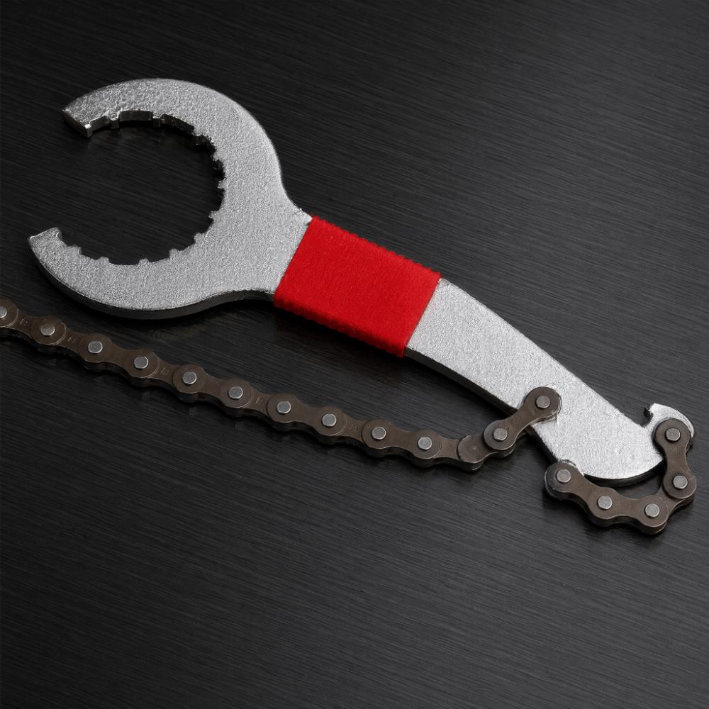 20cm Length Freewheel Wrench Stainless Steel Sprocket Remover Wrench Bike Chain Whip Bike Repair
