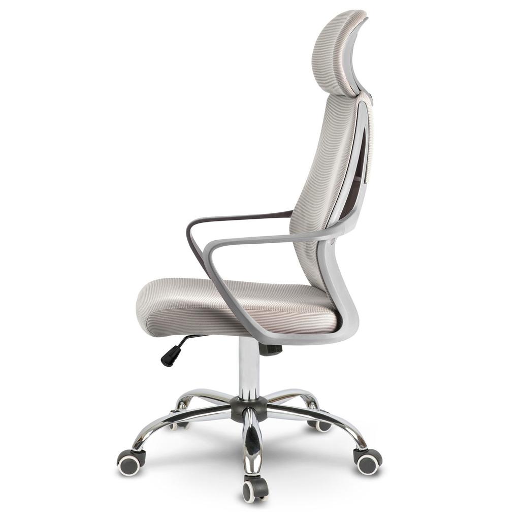 Fotel Biurowy Z Mikrosiatką Praga - Jasnoszary
