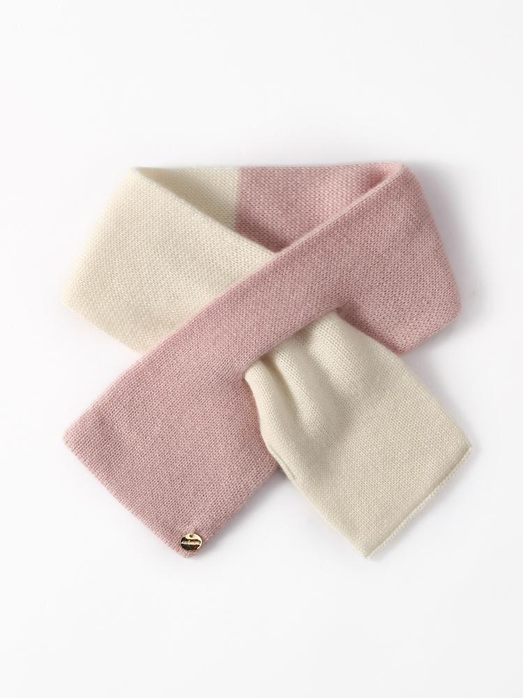 

Женский кашемировый трикотажный шарф-бант из двух цветов, шейный платок, согревающий шею, кольцо-воротник, женский бутик, маленькие аксессуары