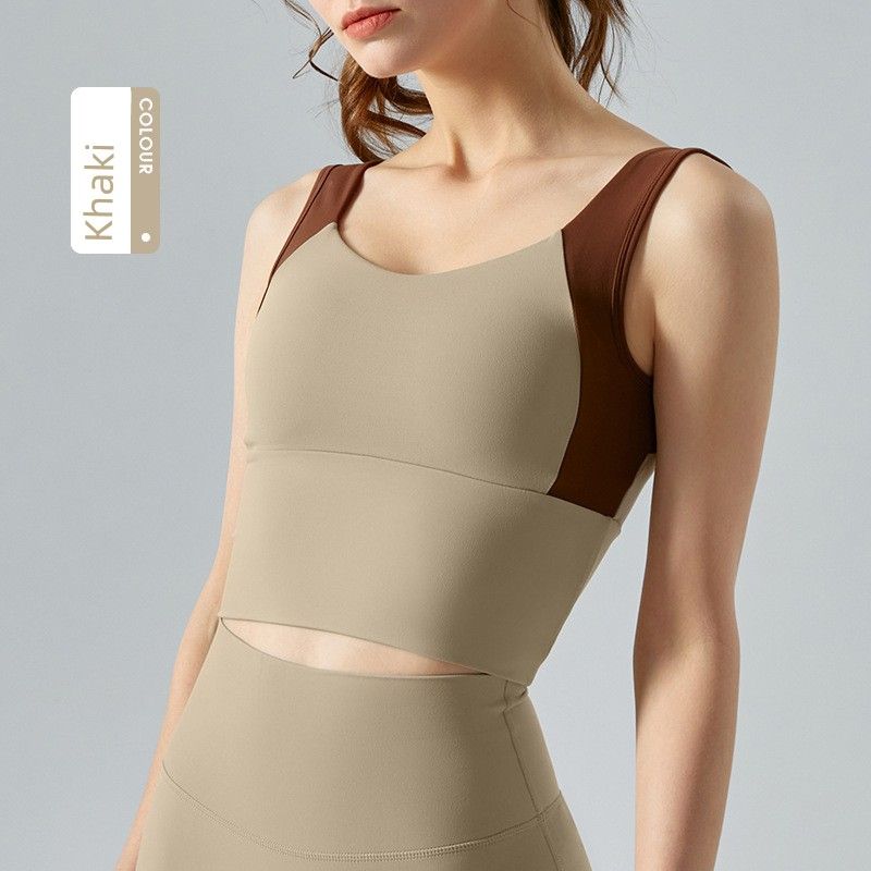 Lu Same Sports Vest Female Outwear Semi-Fixed Cup Running Workout Bra Pilates Training Wear Yoga Vest