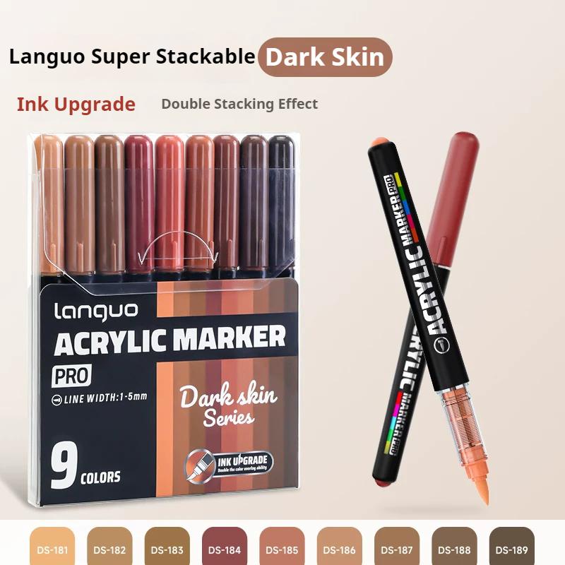 LANGUO 192Colors Direct Liquid Acrylic Marker Pens Set with Protable Bag Stackable Student DIY Graffiti Drawing Painting Pen PRO