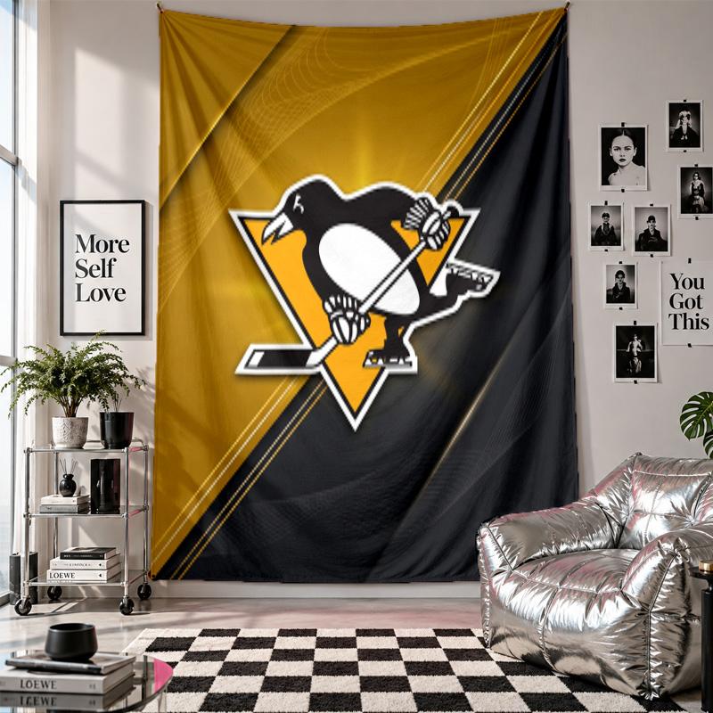Pittsburgh Penguins Wall Tapestry Home Decor Wall Hanging Cloth for Bedroom Living Room Background