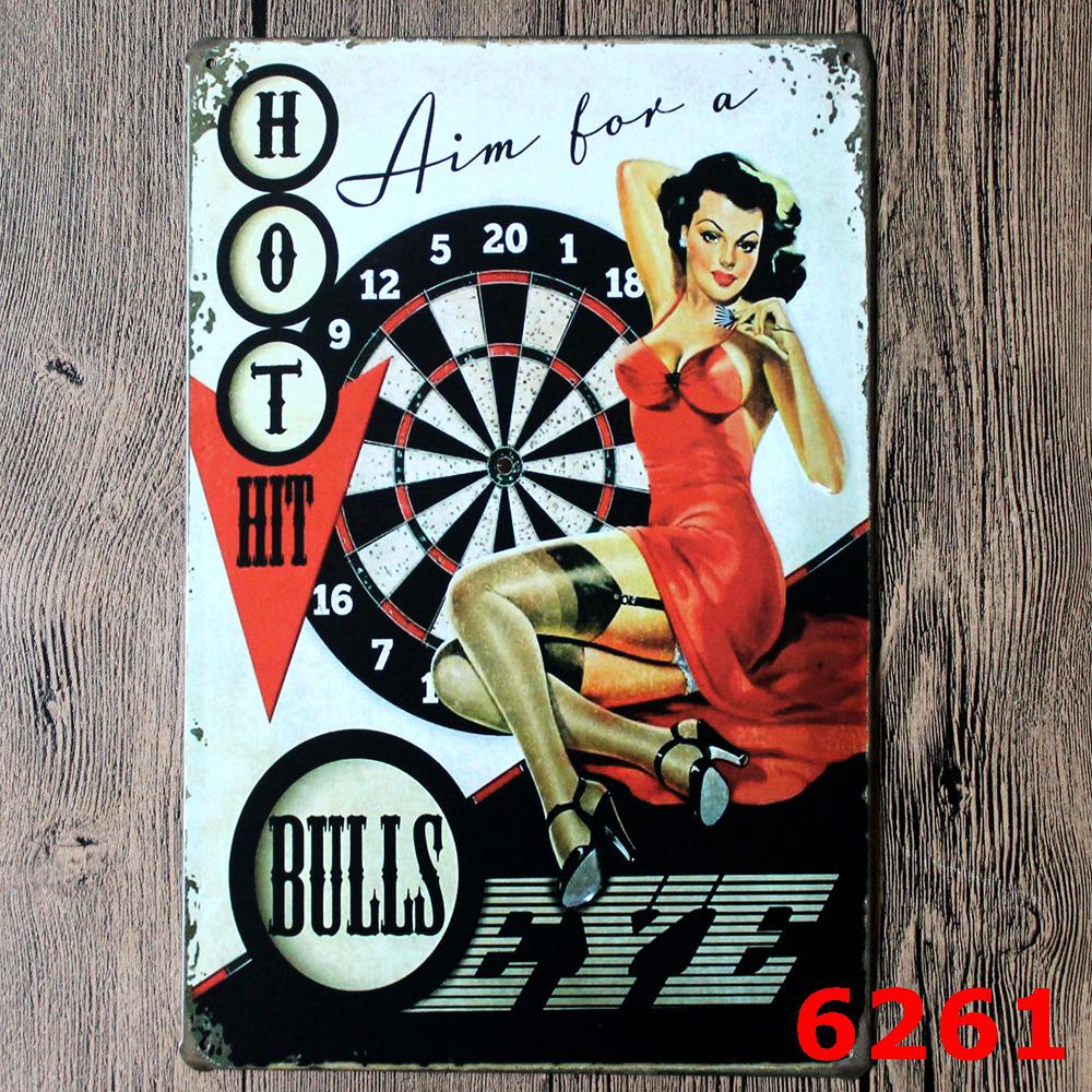 Retro Casino Tinplate Decorative Painting for Bar or KTV 