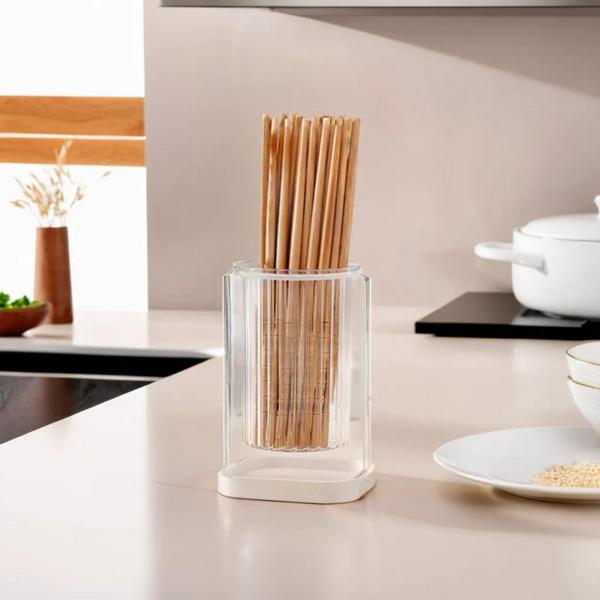 Good Household Modern Drainable 1-hole Cutlery Holder, White, 1 Piece, Korean Popular Tableware