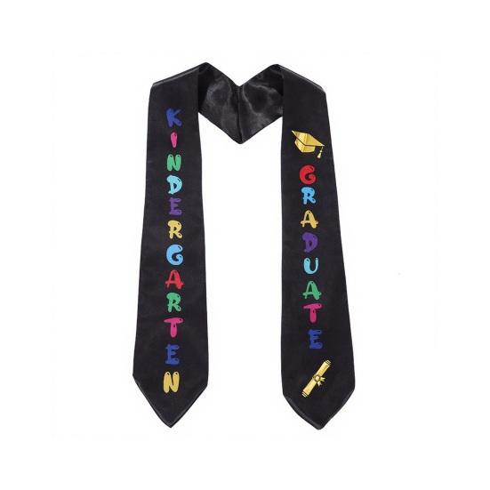 Kindergarten Graduation Stole Unisex Preschool Graduation Satin Sash Printed Kids Graduation Stole Class чёрный