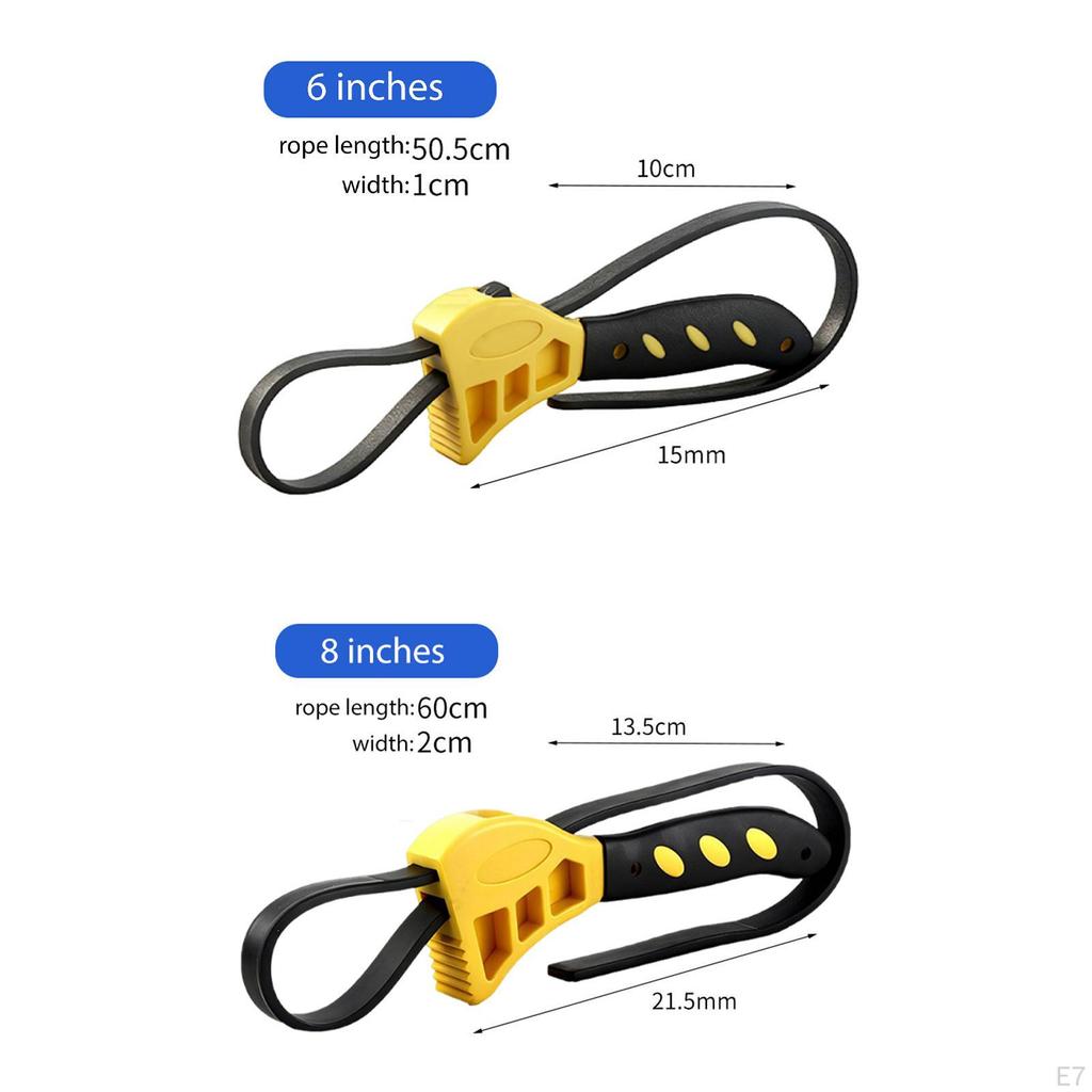 Adjustable Rubber Strap Wrench Jar Opener Accessory Portable Belt Plumbers Spanner Versatile