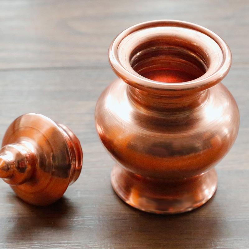 Mini Red Copper Gemstone Wealth Aquarius Ornaments Tibetan Pure Copper Mani Treasure Aquarius Bottle Pot Tibetan Tantra Buddhism Tibetan