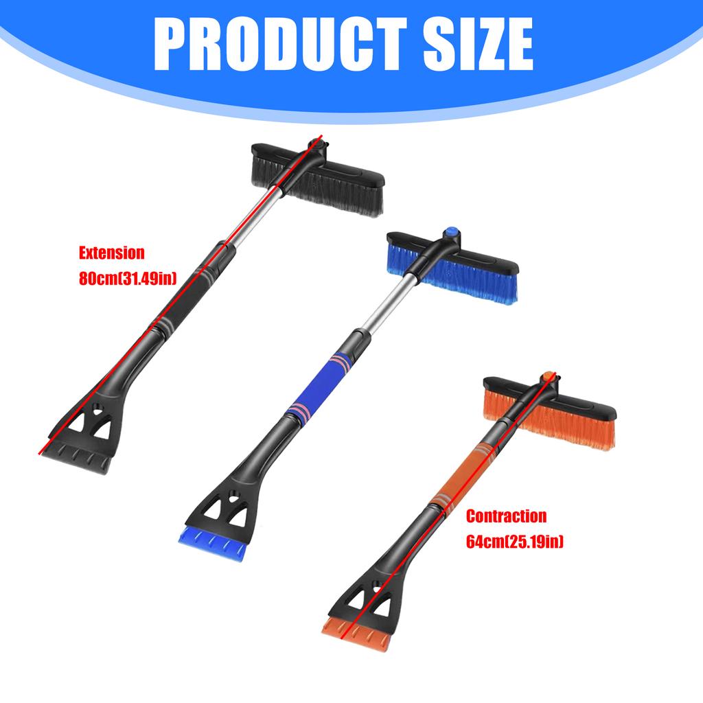 Multipurpose Windshield Ice Scraper Tool 9.4 Inch Soft Bristle Snow Brush Nonslip Foam Grip Suitable For Winter Cleaning