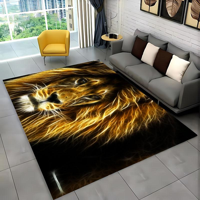 3D Dream Lion Animals Cartoon Carpet Rug for Home Living Room Bedroom Sofa DoormatDecor,Kid Play Area Rug Non-slip Floor MatGift