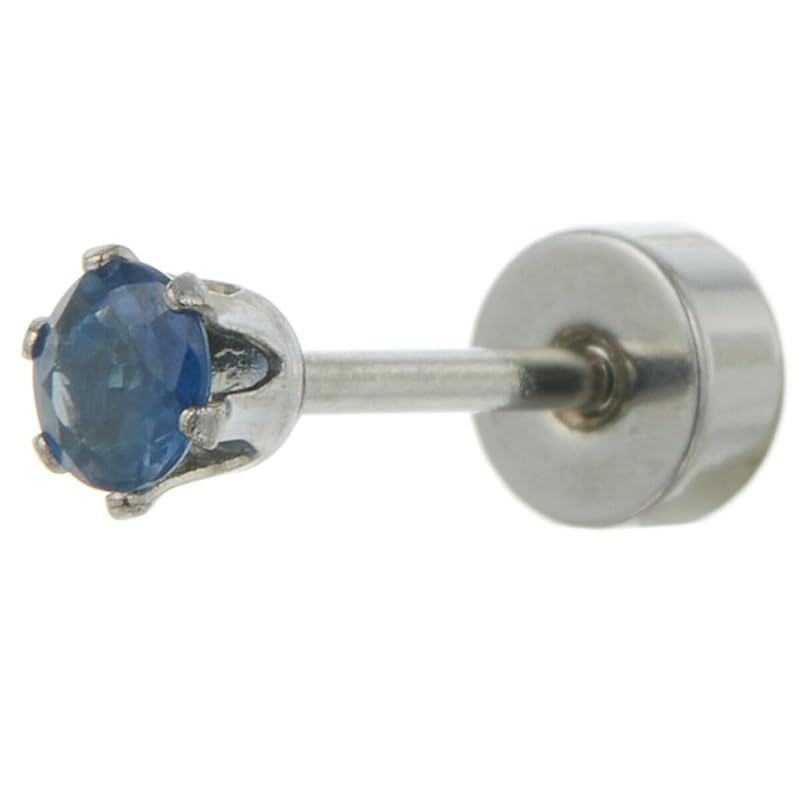 

[Piena] surgical stainless steel natural stone 3mm for one ear Sold as 1 piece back screw Back side flat One stone 6 claws earrings ladies men s