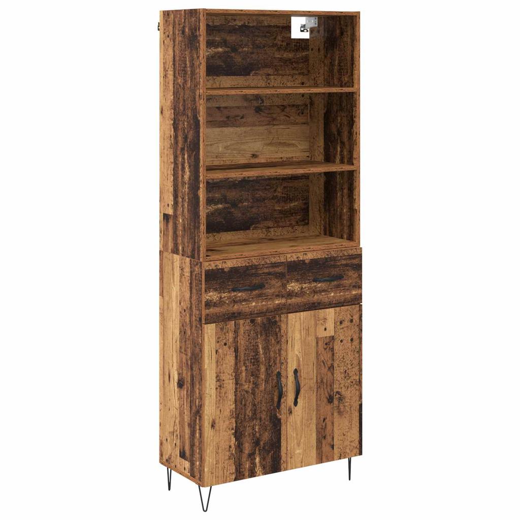 Highboard with Drawers 2 pcs Reclaimed Wood Effect Particleboard