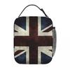Union Jack Flag Of The UK Insulated Lunch Bag for Women Office Cooler Thermal Food Box Tote Portable Lunch Boxes Container