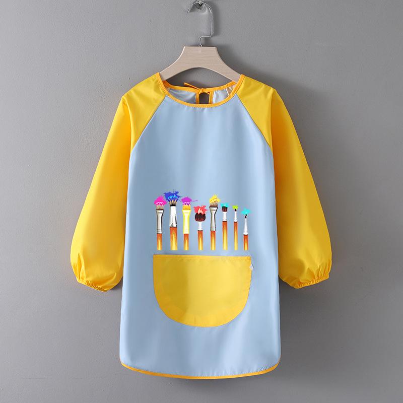 Children's Waterproof Art Smock with Logo - Reversible Apron for Painting and Eating  