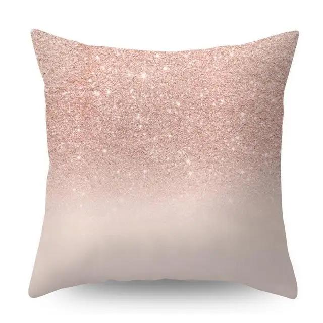 Decorative Pillowcase Rose Gold Geometric Pineapple Glitter Polyester Sofa Cushion Cover Home Furnishings