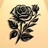Black White Metal Rose Wall Art Iron Flower Decor for Home Office Cafe Gift
