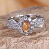 Roter Opal Ovaler Stein Sonnenblumen Ringe Für Frauen Vintage Silber Farbe Weiß Zirkon Eheringe Geburtsstein Geschenke