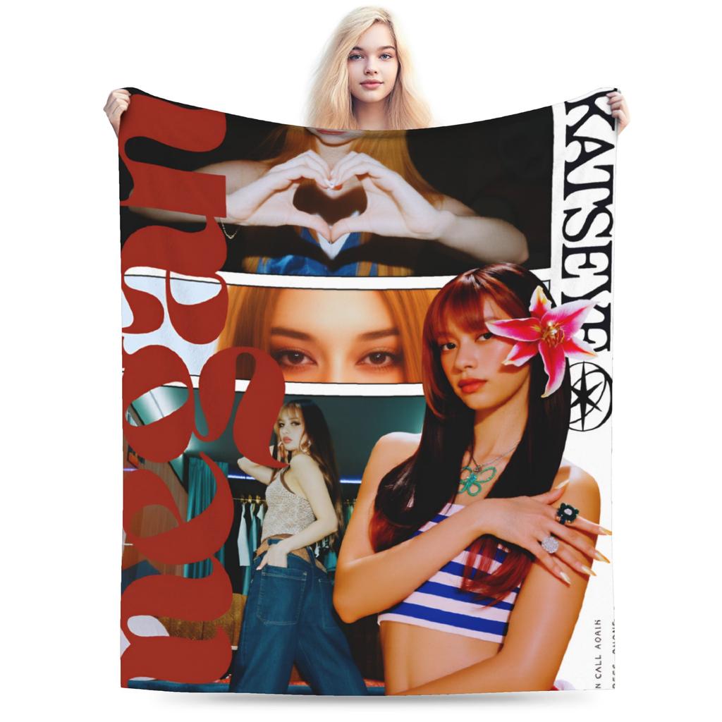 Katseye Kpop hudba Super měkká deka Studentská plyšová přehozová deka Vtipná na pohovku křeslo Flanelové přehozy Potah na pohovku postel