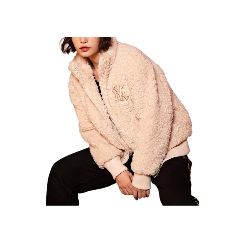 New MLB Velvet Jackets Women's Beige 3FFDEC426-2