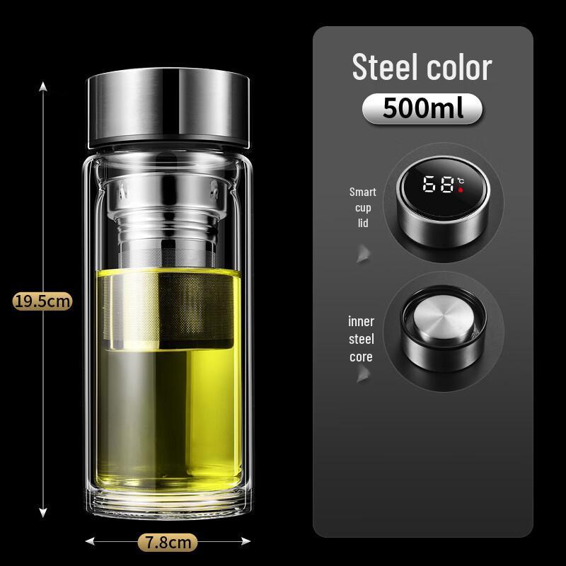 Shixun Double-Wall Glass Mug with Temperature Display