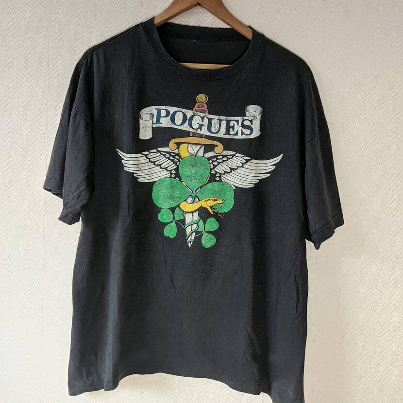 Vtg The Pogues Band Tour Concert Cotton Black All Size Unisex Shirt TR006 Unisex T-Shirt S