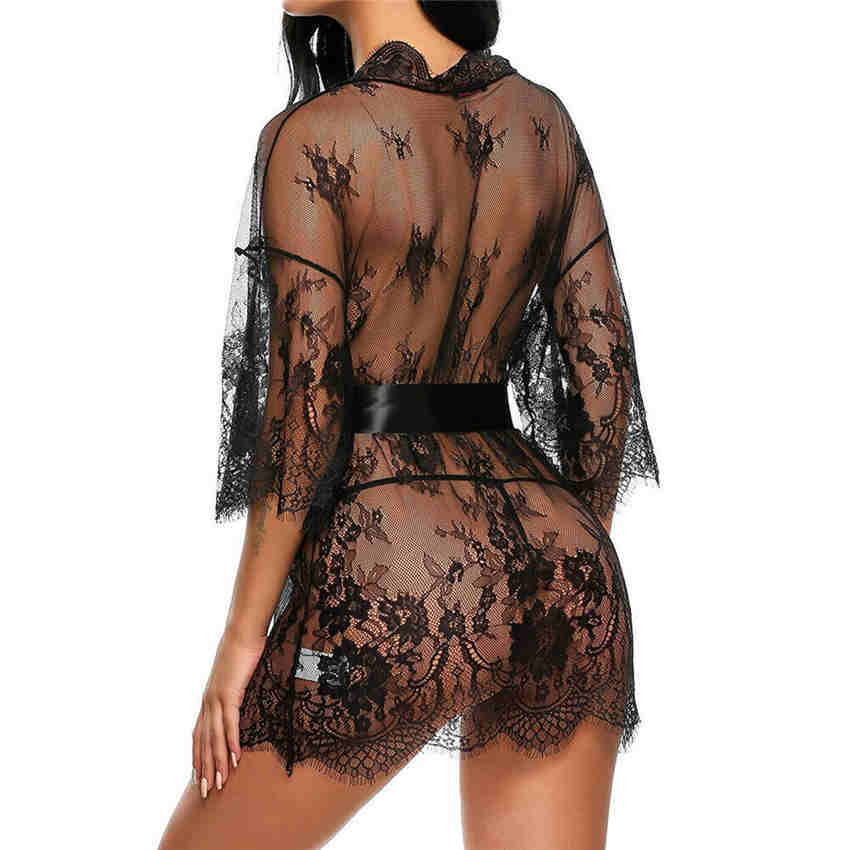 Sexy Females Lingerie Lace Robe Dress Nightwear Underwear Sleepwear Beach Dress