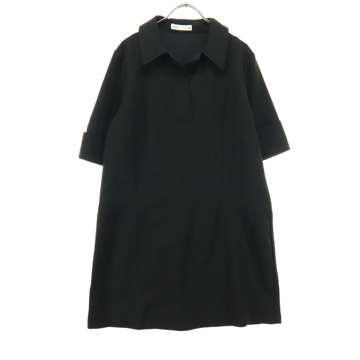 

ZARA Short sleeve Polo shirt L black Men s Used