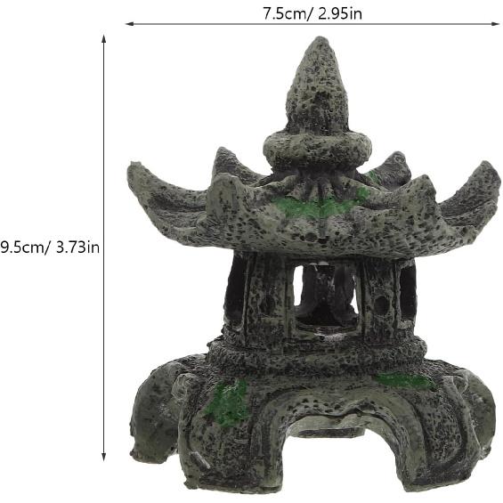 Pagoda Lantern Aquarium Landscaping Ornament Cave Decor Aquarium Breeding Cave Shrimp Shelter Fish Hideout Hideaway Fish Tank Bonsai Landscape Decor