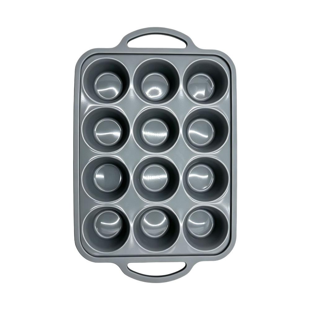 12-Cavity Baking Molds 6-Cavity Easy Release Molds Durable Silicone Cake Molds Oven Use