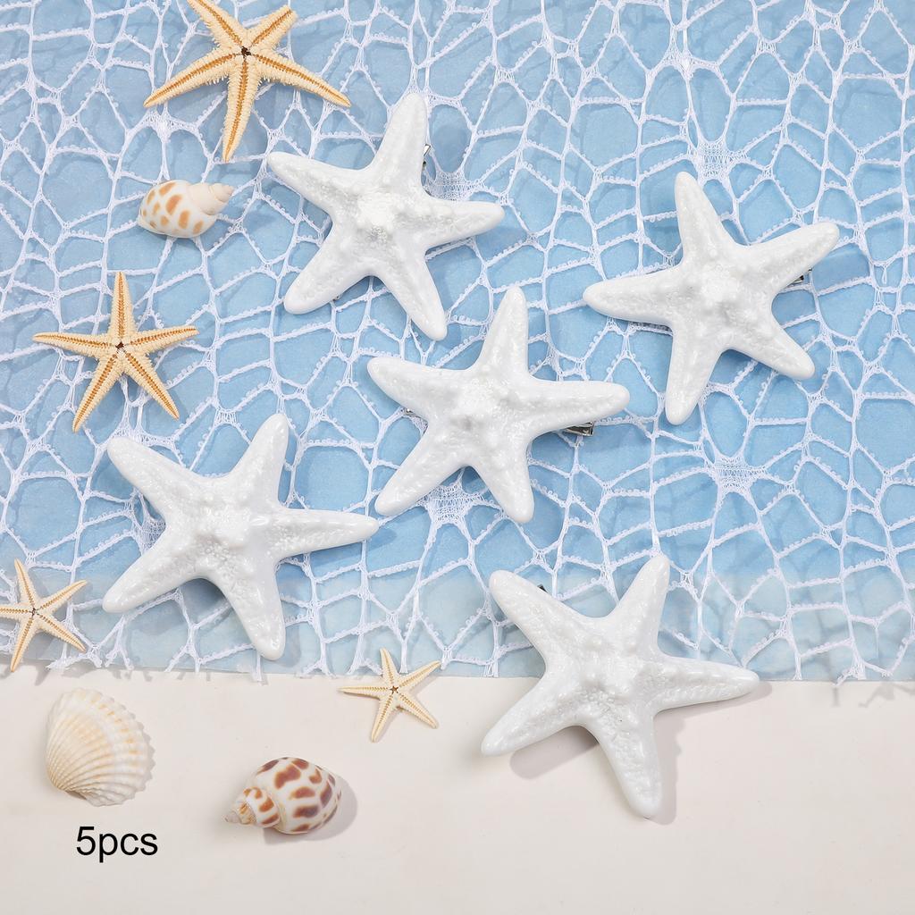5 Pcs Starfish Hair Clip Beach Sea Star Hair Pins Mermaid Hair Clips Accessories for Women and Girls