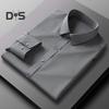 Men's Dress Shirt Long Sleeve Lapel Button Down Shirt Solid Color Formal Business Shirt for Work Dates Interviews Weddings