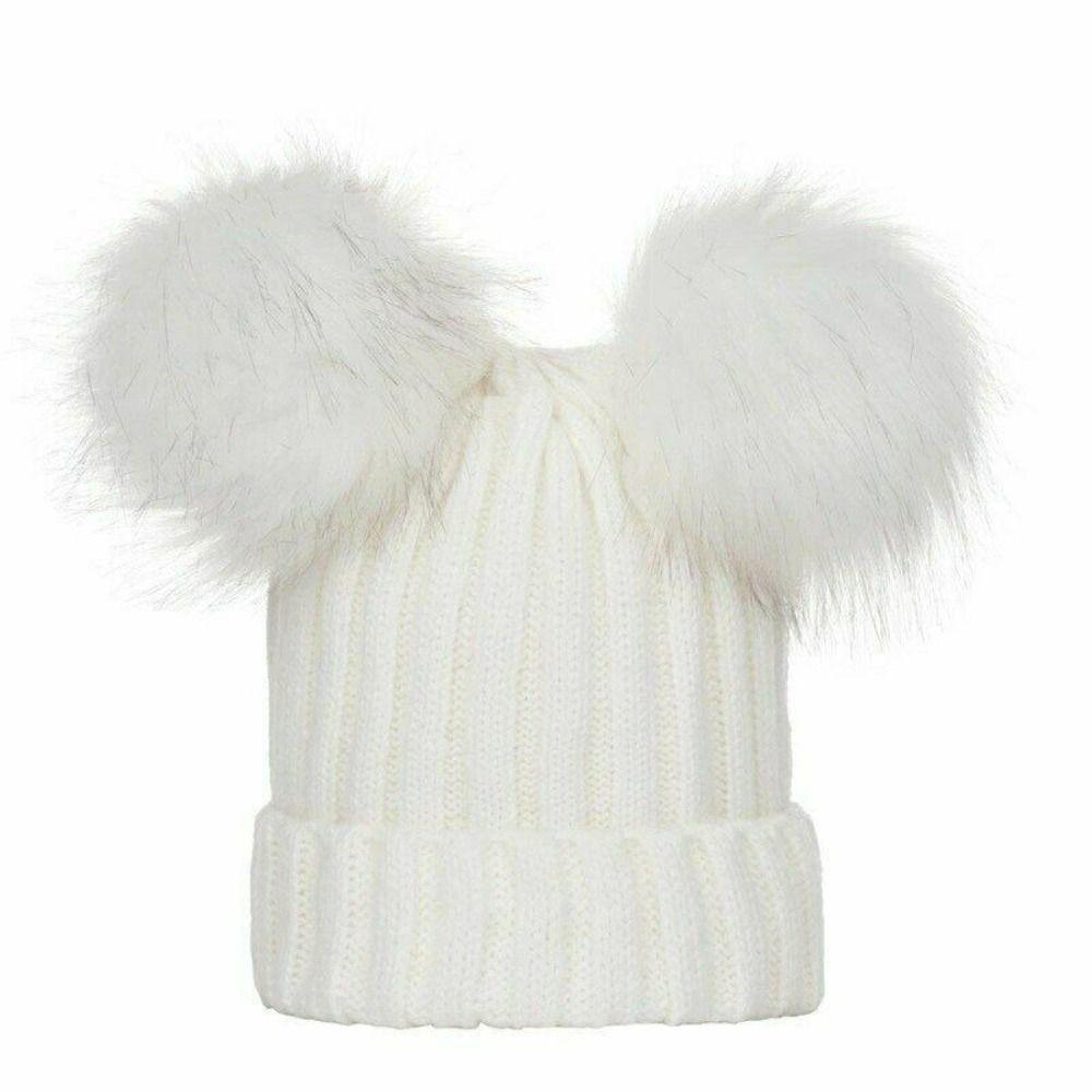 Winter Pom Cute Warm Baby Beanie Cap Kids Knitted Hat Bobble Hat