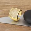 Nidin Hot Sale Punk Style Rectangle Shape 5 Colors Choice Open Rings Adjustable For Women Men Wedding Party Jewelry Accessories