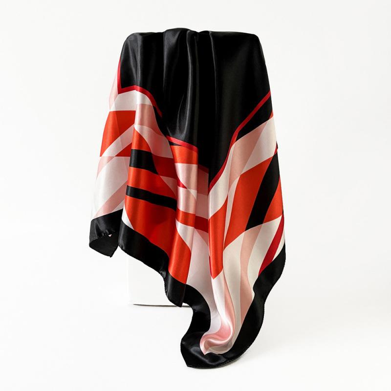 

Шелковый шарф, большой квадратный шарф, женский новый цветной принтованный шарф-обертка, тюрбан, шаль 90*90cm