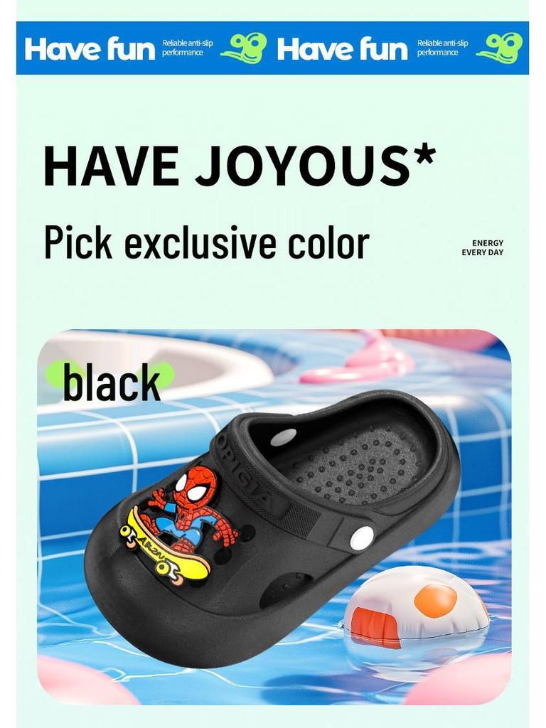 Dětské dřeváky léto 2024: Protiskluzové dvoucestné sandály s tlustou podrážkou pro chlapce - Venkovní oblečení