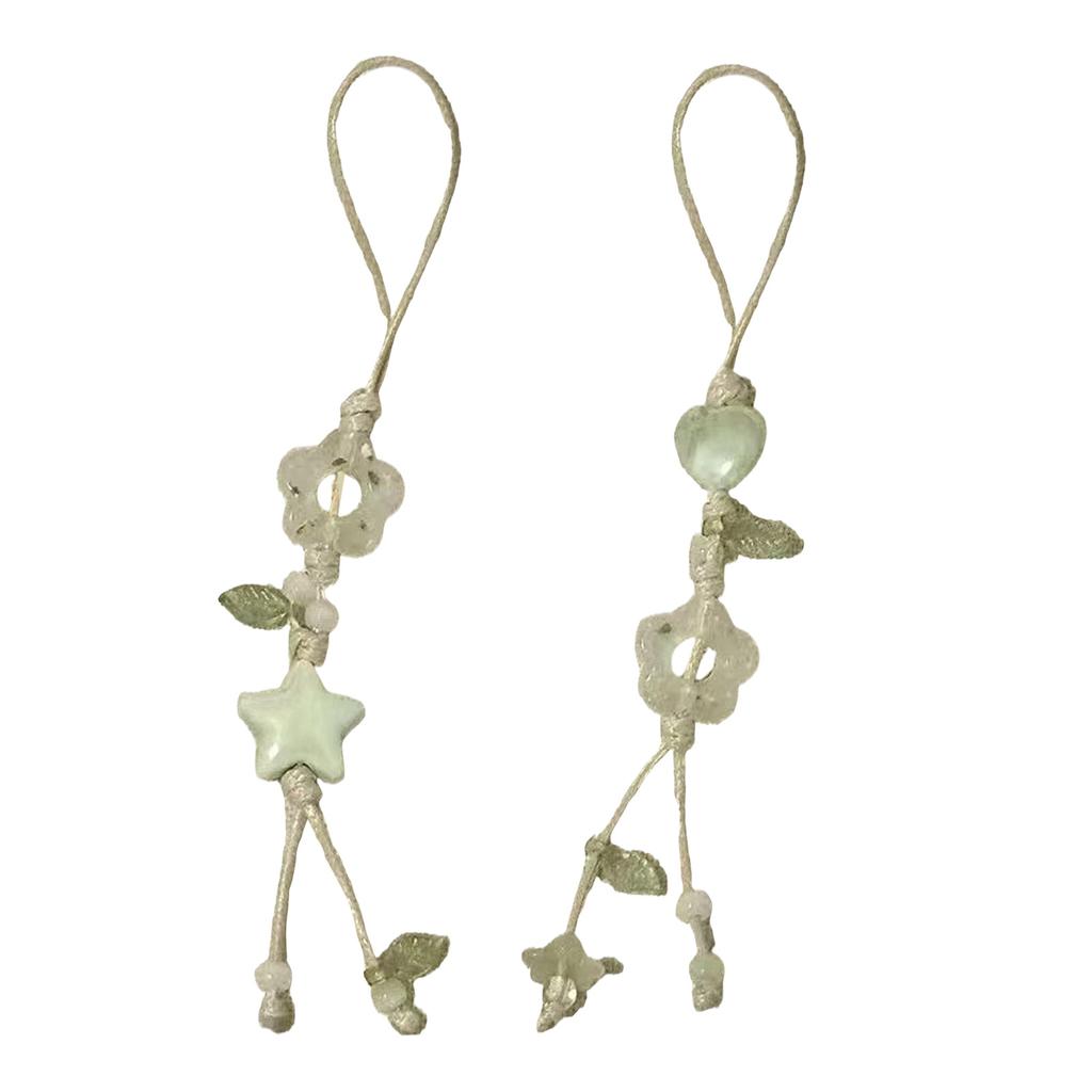 Ceramic Star Flower Mobile Chain Phone Lanyard Bag Accessories Mobile Ornament Present for Youthful Trendsetters