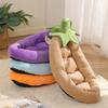 Leaf Pattern Pets Bed Semi Enclosed For Cats And Small Dogs Comfortable and Soft   Mat Sleep Pad