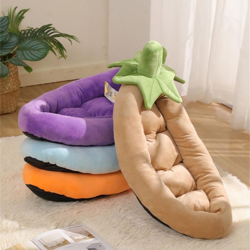 Leaf Pattern Pets Bed Semi Enclosed For Cats And Small Dogs Comfortable and Soft Mat Sleep Pad