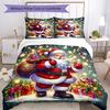 3pcs Christmas Santa Claus Bedding Set Duvet Cover Closure Includes 1 Duvet Cover & 2 Pillowcases, Soft and Comfortable for All Seasons.