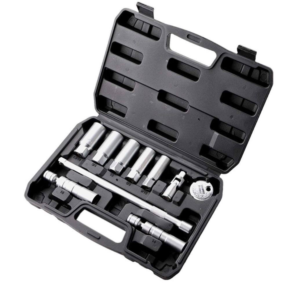 10Pc Magnetic Swivel Spark Socket Set 3/8 Inch Chrome Vanadium Extension Bar For Deep Well Nut Removal Auto Repair Tools