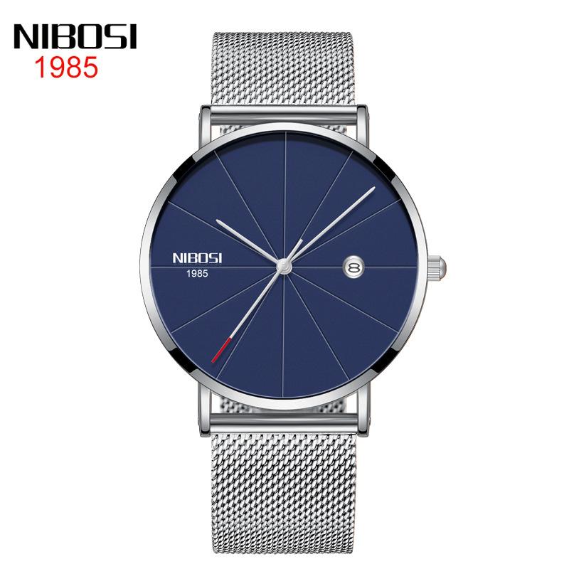 

NIBOSI Мужские и женские модные трендовые часы для любителей повседневные кварцевые часы с сетчатым ремешком